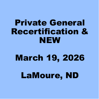 Picture of LaMoure-March 19, 2026-Private General RE-Certification & NEW Certification